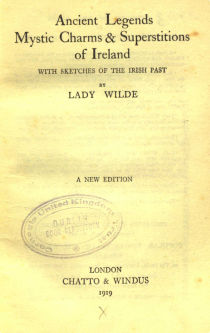Image result for Lady Jane Wilde’s Ancient Legends of Ireland